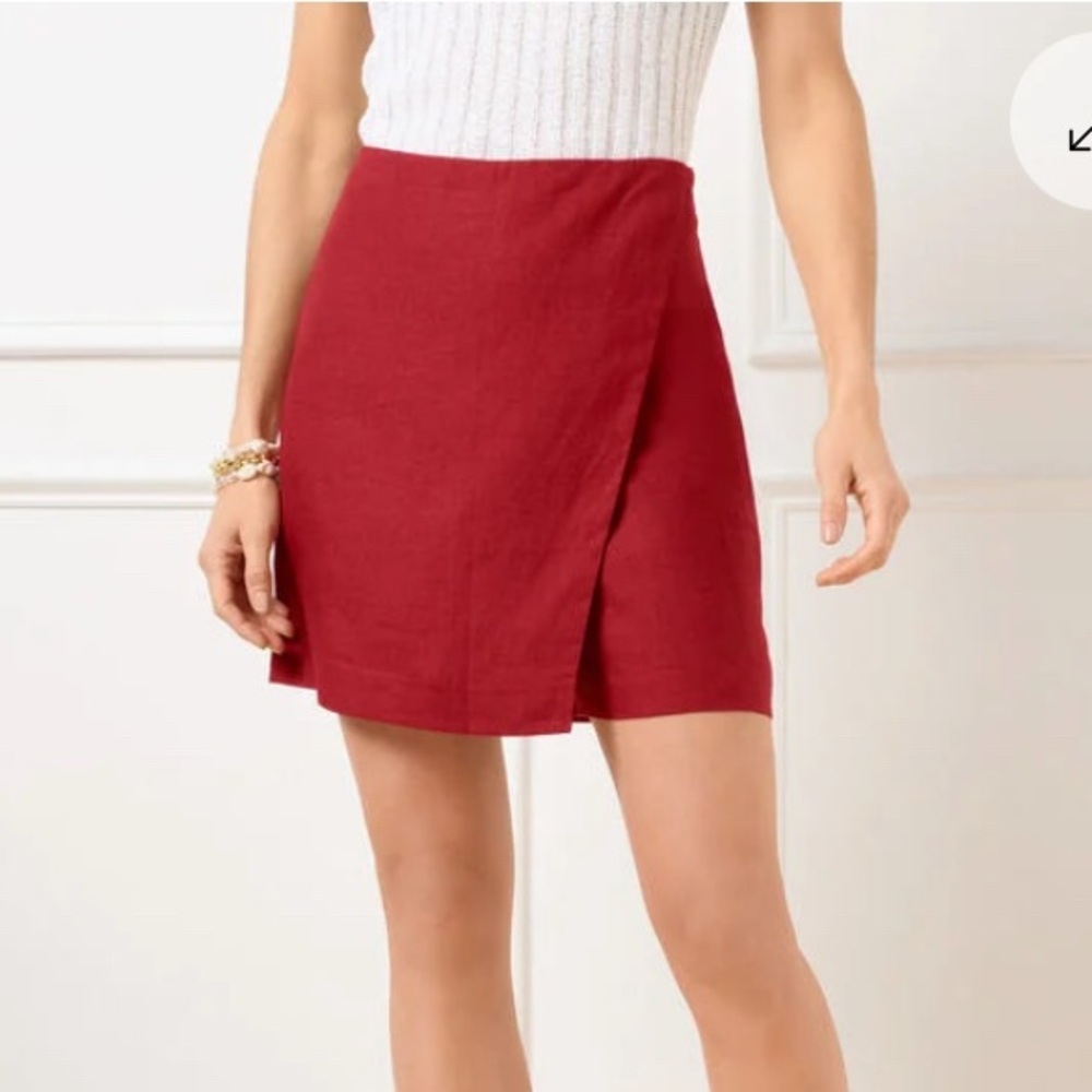 NWT Talbots Linen Skort in sangria 2 petite